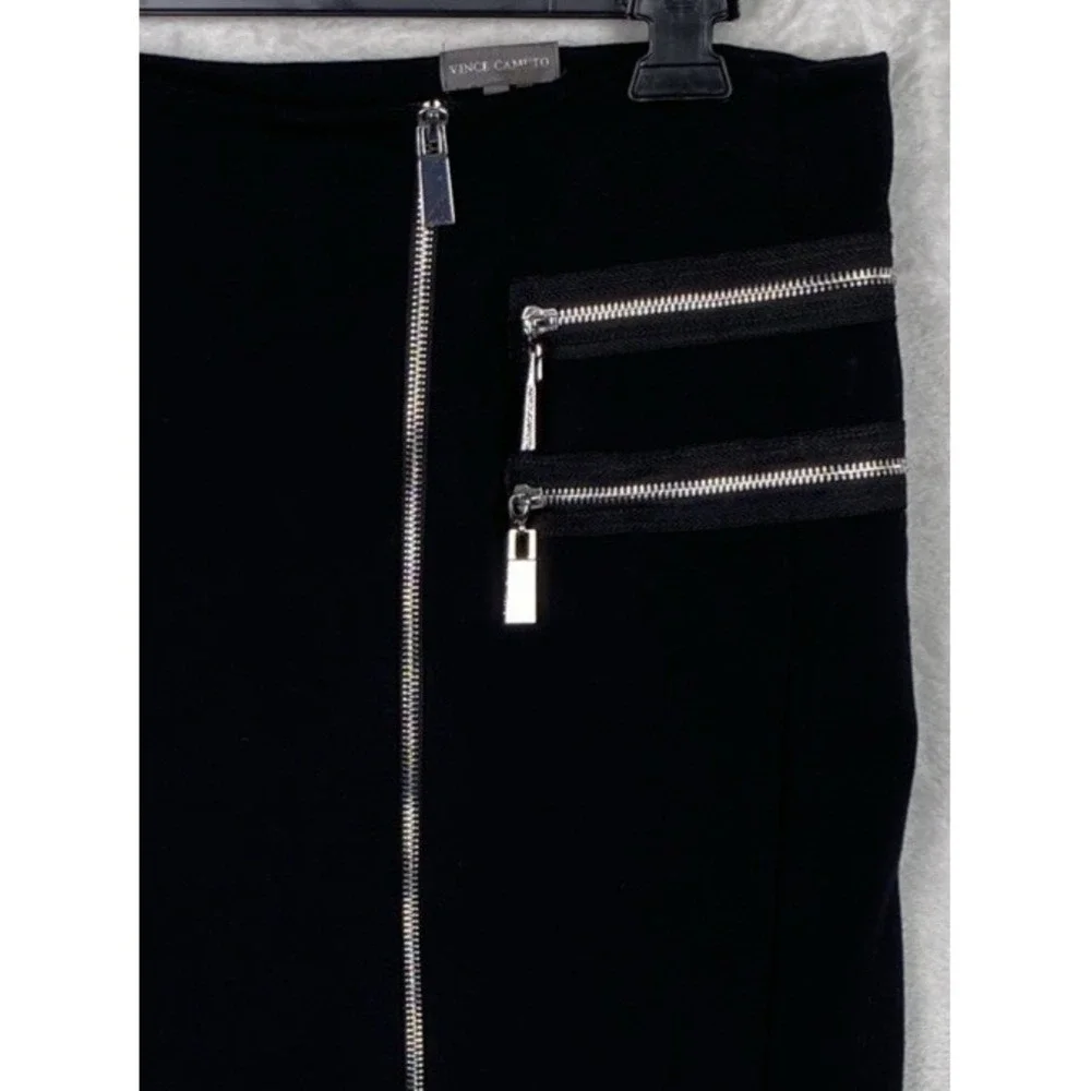 Womens Black Skirt Asymmetrical Hem Zippers 6 Goth Grunge‎ Vampire Rocker Metal